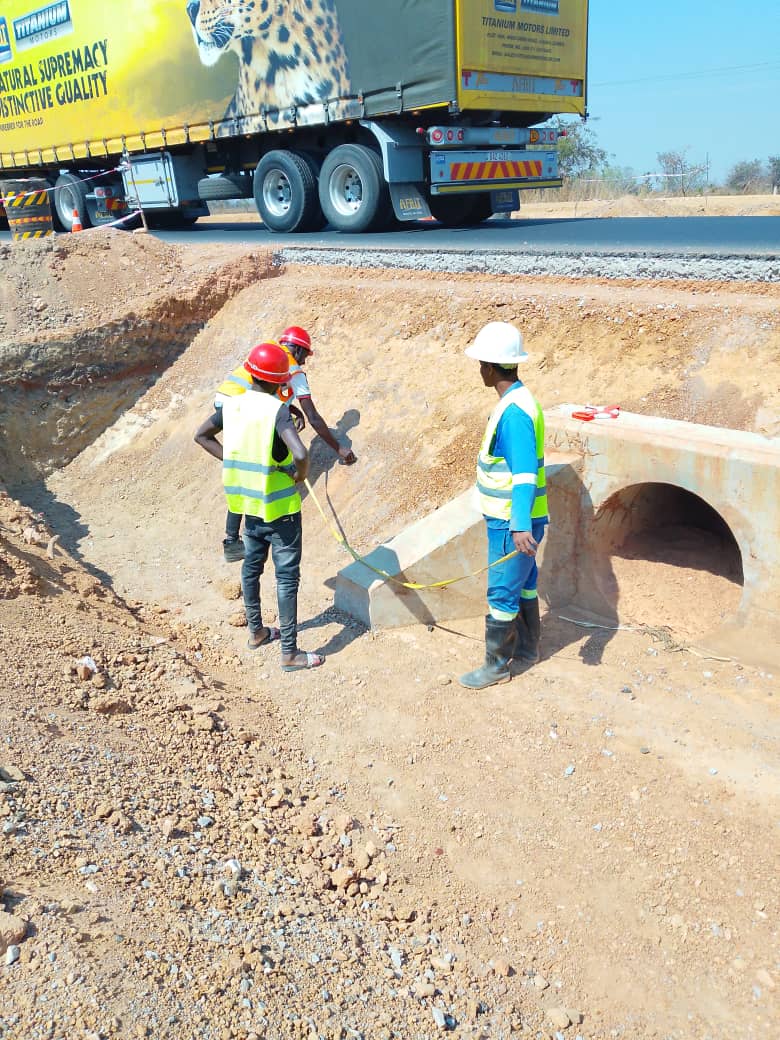 Roadside culvert inspection on highway project
